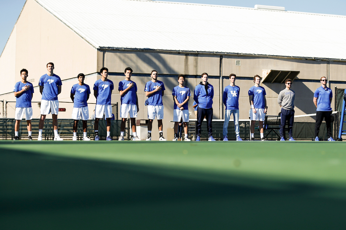 National Anthem.


The University of Kentucky Mens Tennis team takes on Virginia Mens Tennis 

Photo by Isaac Janssen | UK Athletics