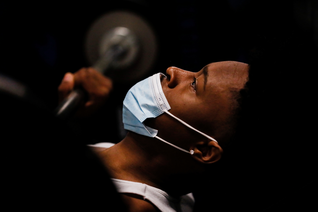 Kareem Watkins.

The Kentucky men's basketball team participating in its summer strength and conditioning program.

Photo by Chet White | UK Athletics
