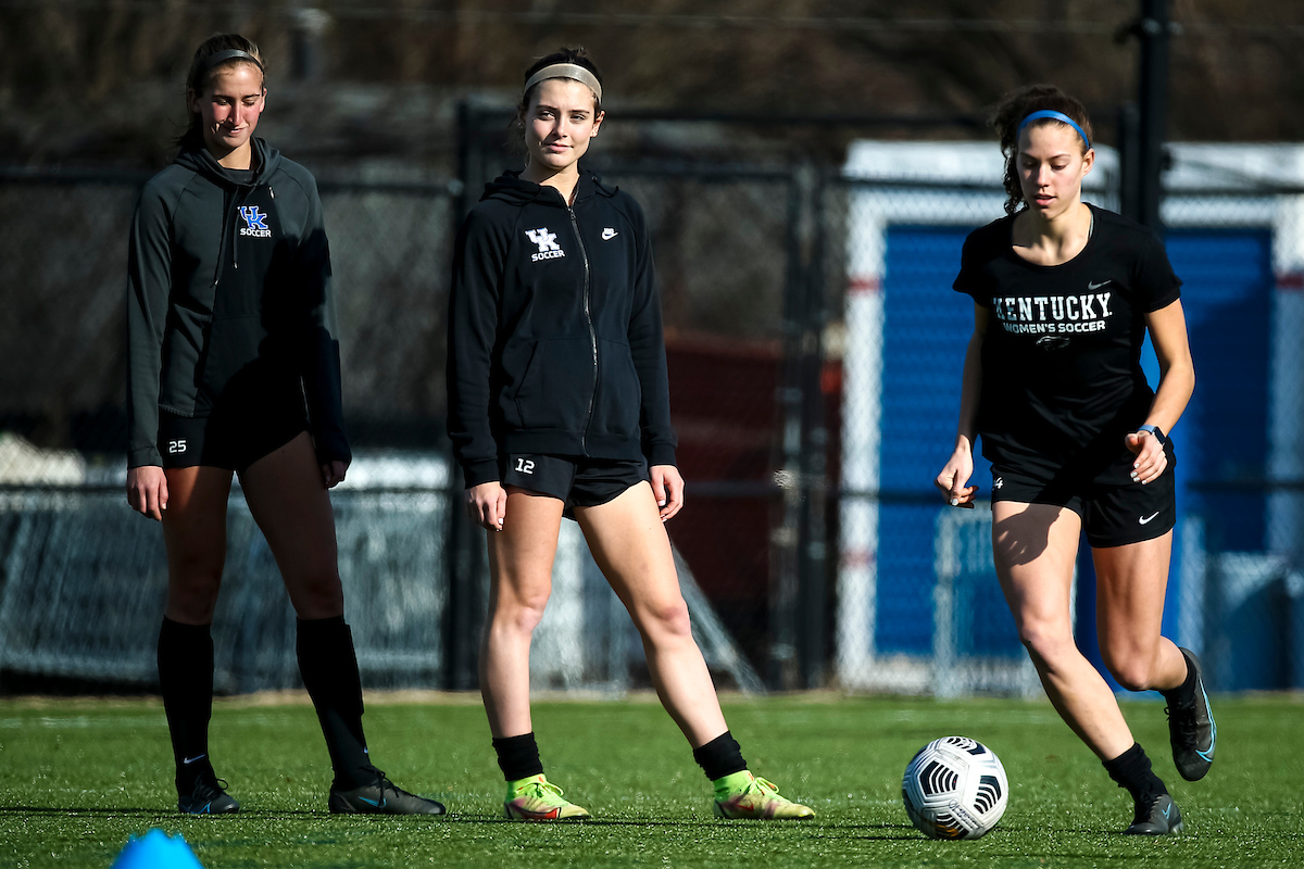 Paige Archbold. Peyton Rimko. Taya Hjorth.

Kentucky Women’s Soccer Practice. 

Photo by Eddie Justice | UK Athletics
