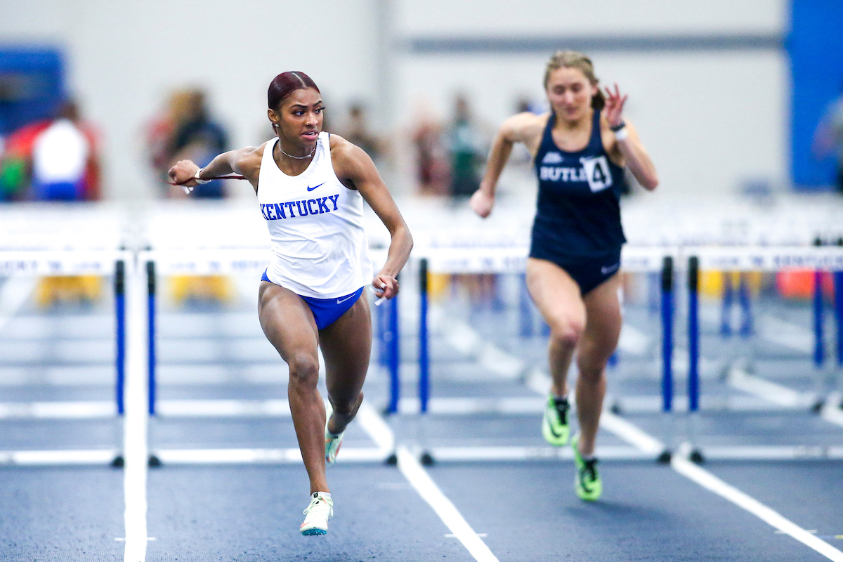 Masai Russell.

Jim Green Track Invitational.

Photo by Grace Bradley | UK Athletics