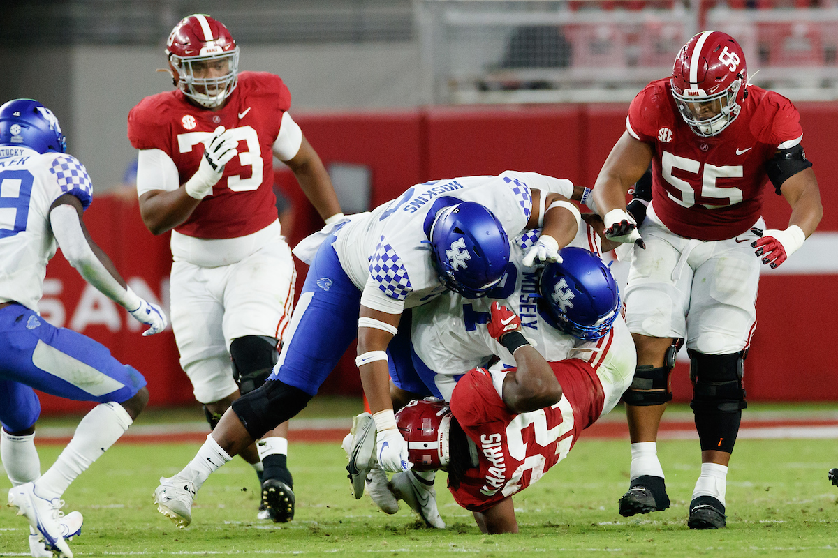 PHIL HOSKINS. QUANDRE MOSELY.

Kentucky falls to Alabama, 63-3.

Photo by Elliott Hess | UK Athletics