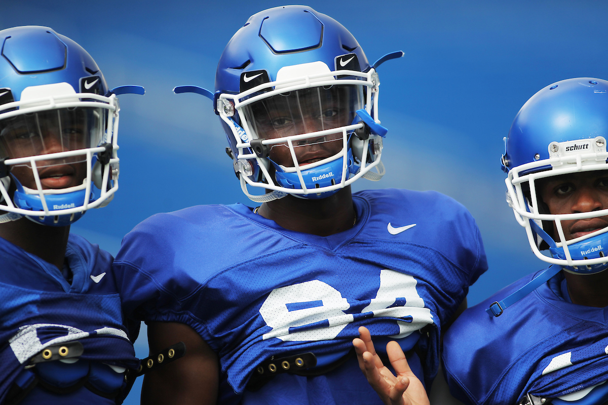 The University of Kentucky football team holds a inter-squad scrimmage on Saturday, August 18th, 2018 at Kroger Field in Lexington, Ky.

Photo by Quinlan Ulysses Foster I UK Athletics