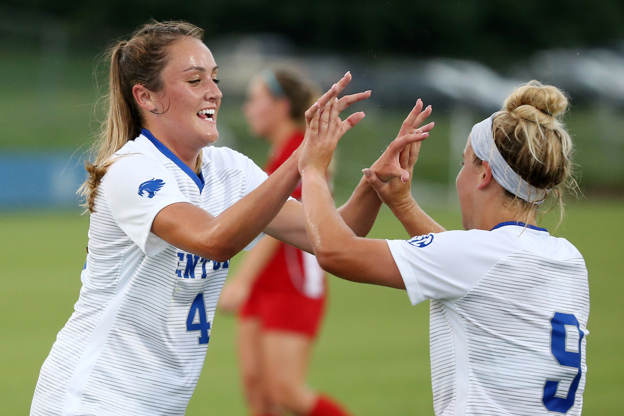 Hollie Olding. Marissa Bosco.

The University of Kentucky women's soccer team beat SIUE 2-1 in the Cats season openr on Friday, August 17, 2018, at The Bell in Lexington, Ky.

Photo by Chet White | UK Athletics