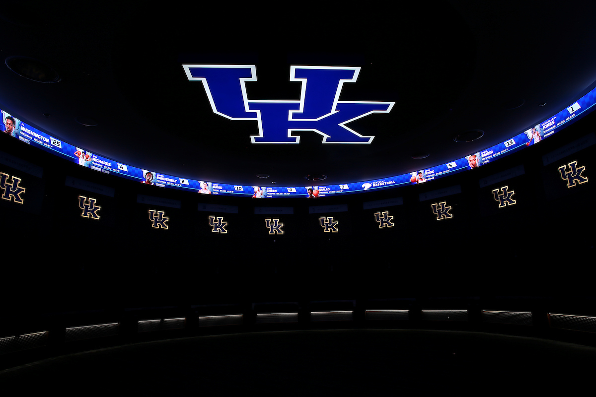UK men's basketball locker room in the Joe Craft Center.

Photo by Chet White | UK Athletics