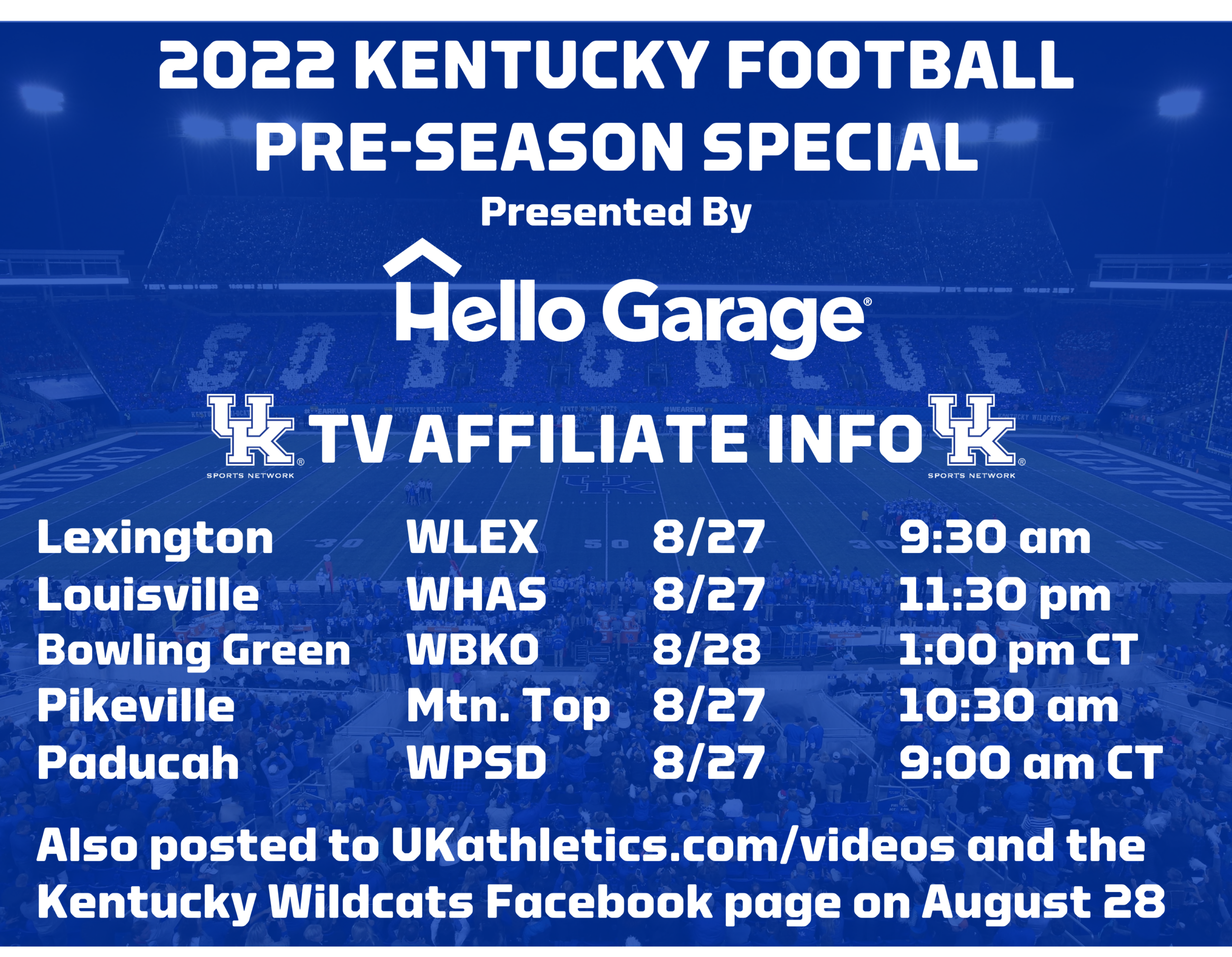 UK Sports Network/WLEX 2022-23 Broadcast Lineup Offers Exclusive Access to UK Athletics