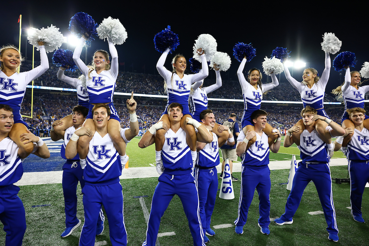 Cheerleaders.

UK beat LSU 42-21.

Photo by Elliott Hess | UK Athletics