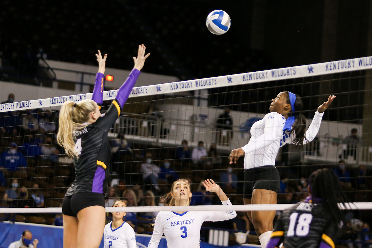 Azhani Tealer.

Kentucky sweeps LSU 3-0.

Photo by Hannah Phillips | UK Athletics