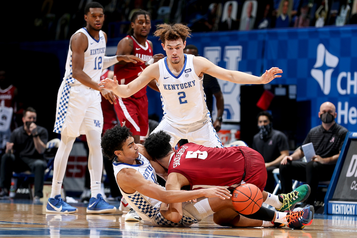Jacob Toppin. Devin Askew. Keion Brooks Jr.

Kentucky loses to Alabama, 85-65.

Photo by Chet White | UK Athletics