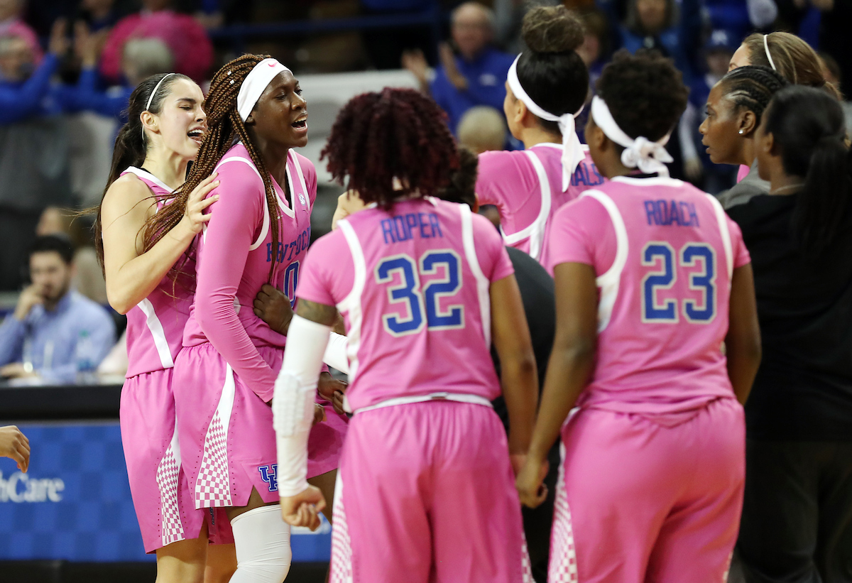 Celebration

The UK Women's Basketball team beat Arkansas.
Photo by Britney Howard | UK Athletics
