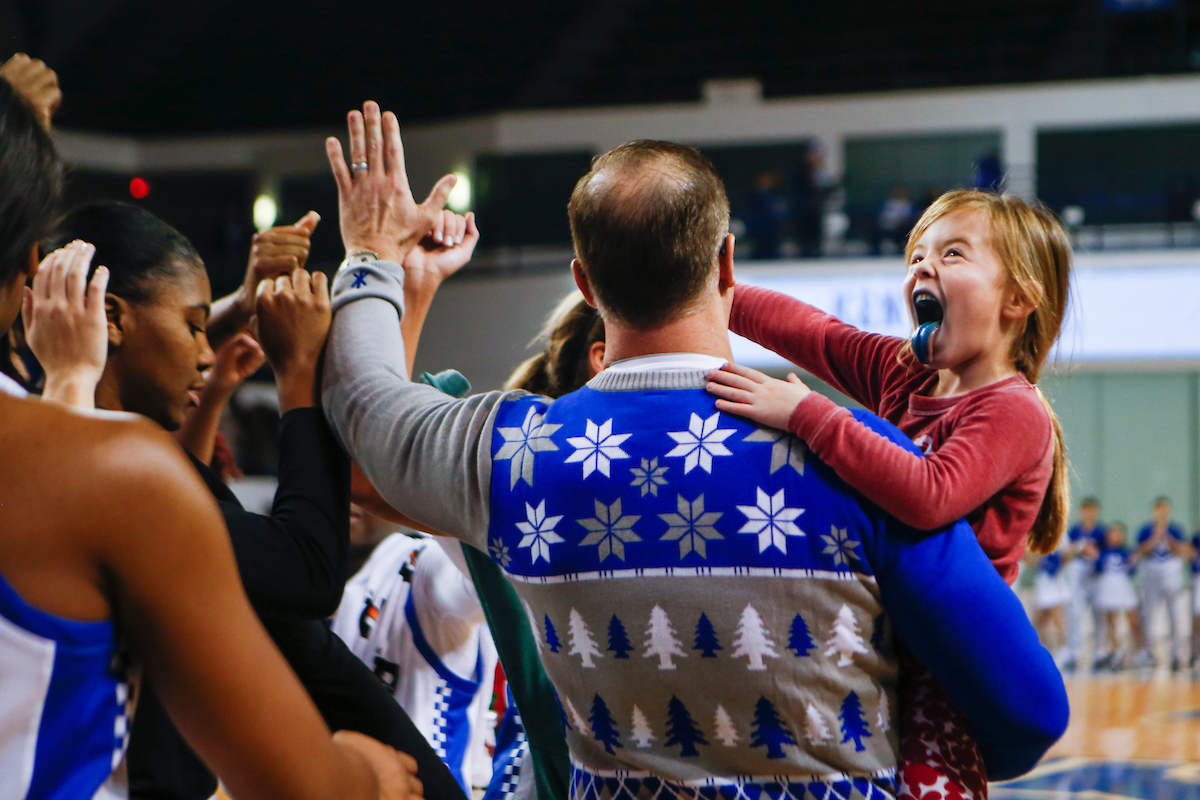 Matthew Mitchell and daughter.

Kentucky beats Samford 79-49.

Photo by Hannah Phillips | UK Athletics