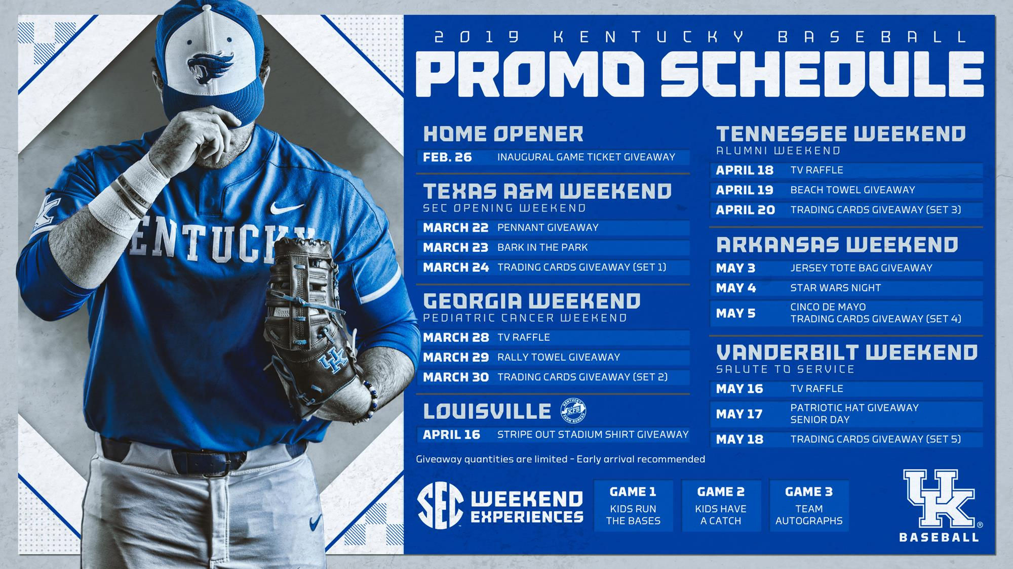 Kentucky Baseball Announces 2019 Promotions Schedule