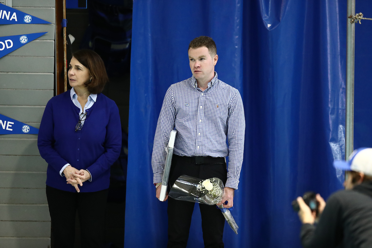 The UK men's and women's swim and drive teams beat Louisville on Senior Day at the Lancaster Aquatic Center on Saturday, January 26, 2019.

Photo by Elliott Hess | UK Athletics