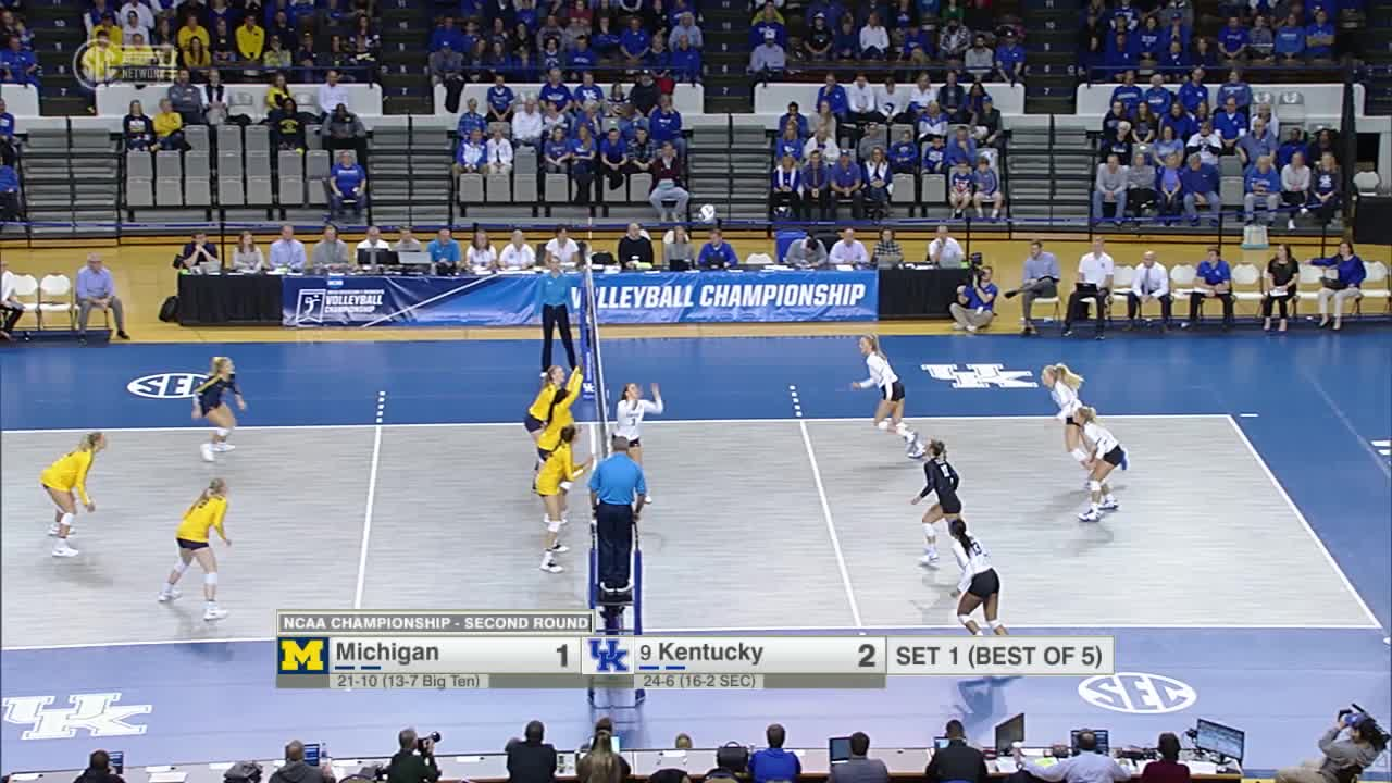 VB: Kentucky 3, Michigan 0 - NCAA Second Round