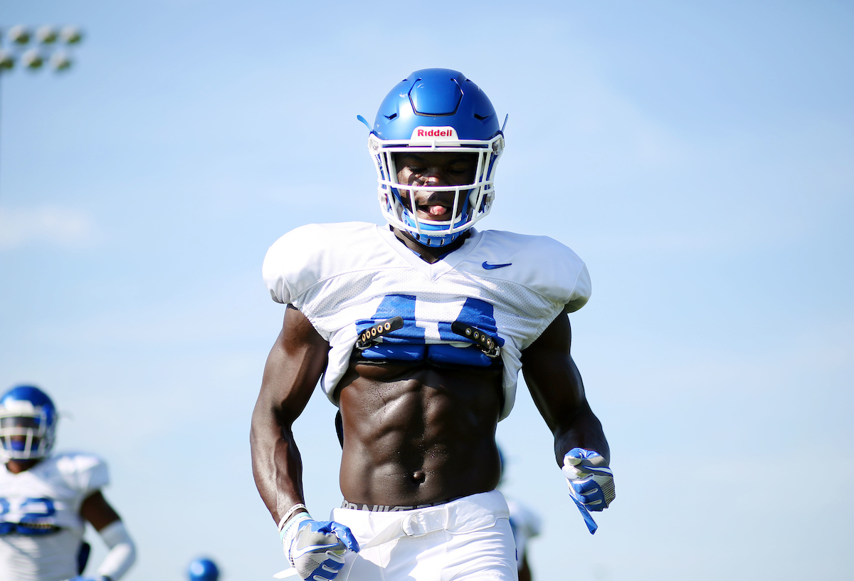 The Football Team training camp Tuesday, August 7,  2018. 

Photo by Britney Howard | UK Athletics
