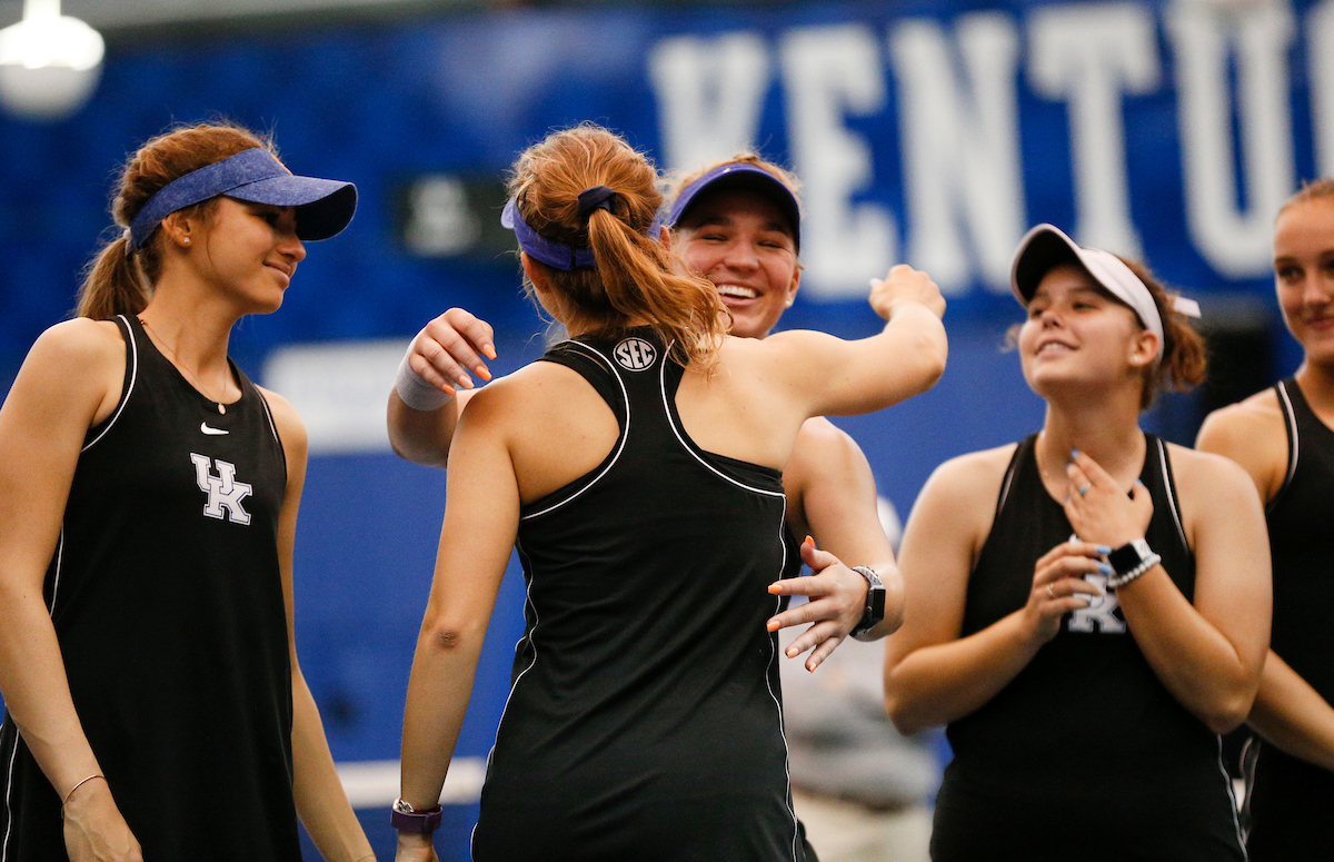 Team.

Women's Tennis comes out on top of Mississippi State on Senior Day.


Photo by Isaac Janssen | UK Athletics