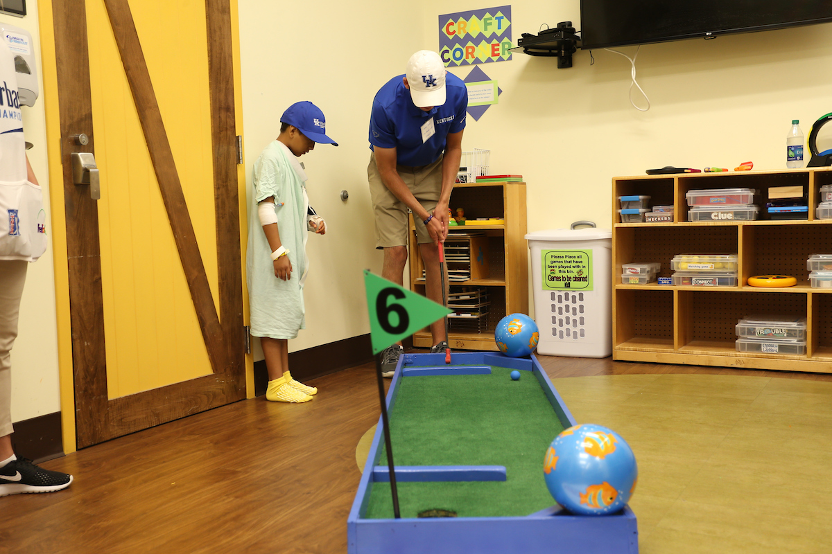 The PGA Tour and select student-athletes partner with the Kentucky Children?s Hospital for a Mini Golf Charity Event on Wednesday, July 18th, 2018 at the Albert B. Chandler Hospital in Lexington, KY.

Photos by Noah J. Richter | UK Athletics