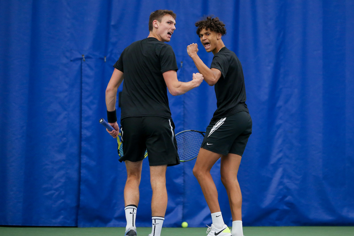 Cesar Bourgois and Gabriel Diallo.

Kentucky beats Arkansas 7 - 0.

Photo by Sarah Caputi | UK Athletics
