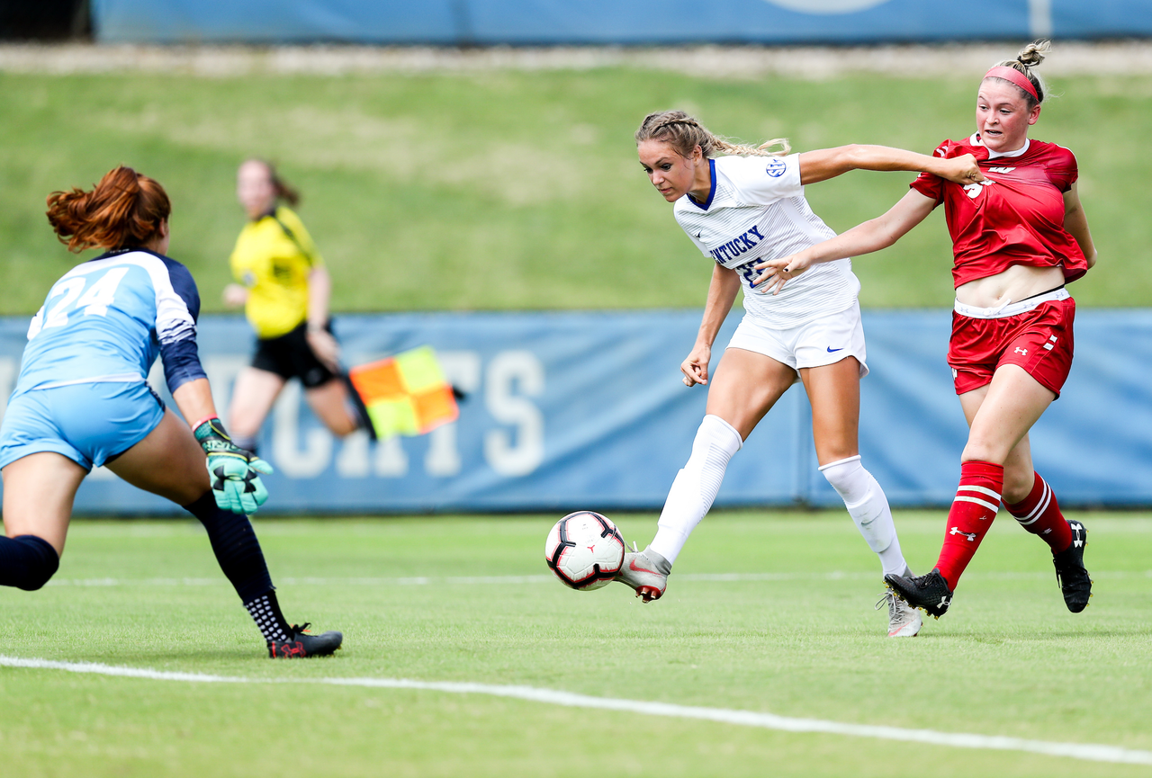 ABBY STEINER.

The University of Kentucky women's soccer team falls to Wisconsin 3-1 Sunday, August 26, at the Bell Soccer Complex in Lexington, Ky.

Photo by Elliott Hess | UK Athletics