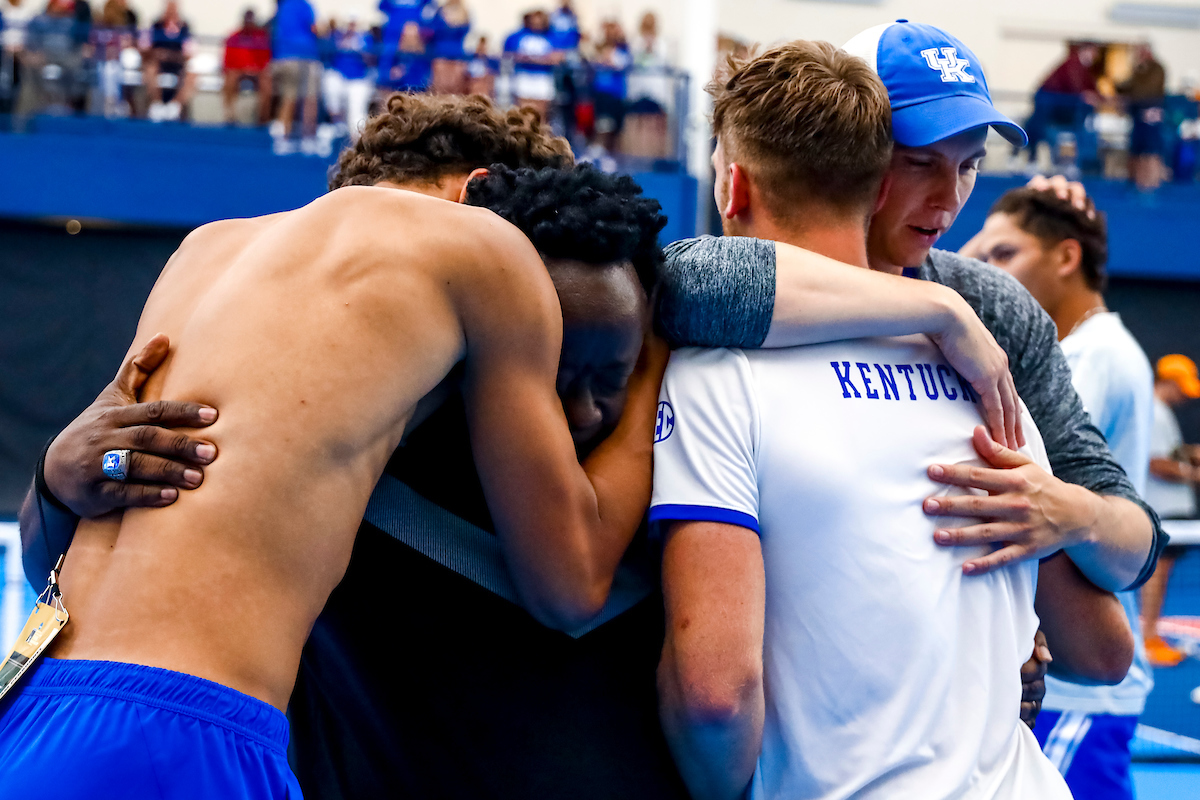 Hugs.

Kentucky beats Ohio State 4-1.

Photo by Eddie Justice | UK Athletics