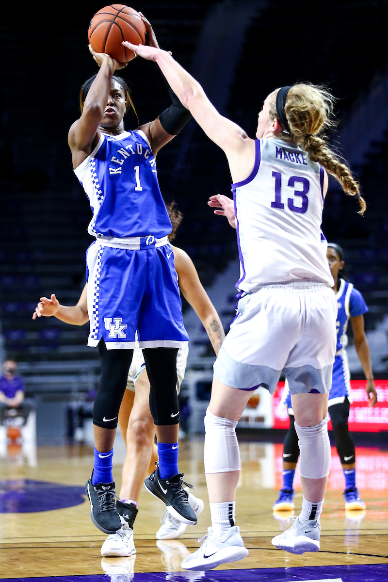 Robyn Benton.  

Kentucky beat Kansas State 60-49.

Photo by Eddie Justice | UK Athletics