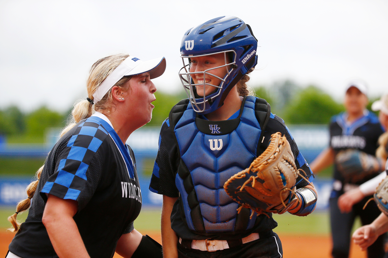 Jenny Schaper. Abbey Cheek.

The University of Kentucky softball team beat UIC 10-1 in the Cats NCAA Championship Lexington Regional opening game at John Cropp Stadium on Saturday, May 19, 2018.

Photo by Chet White | UK Athletics