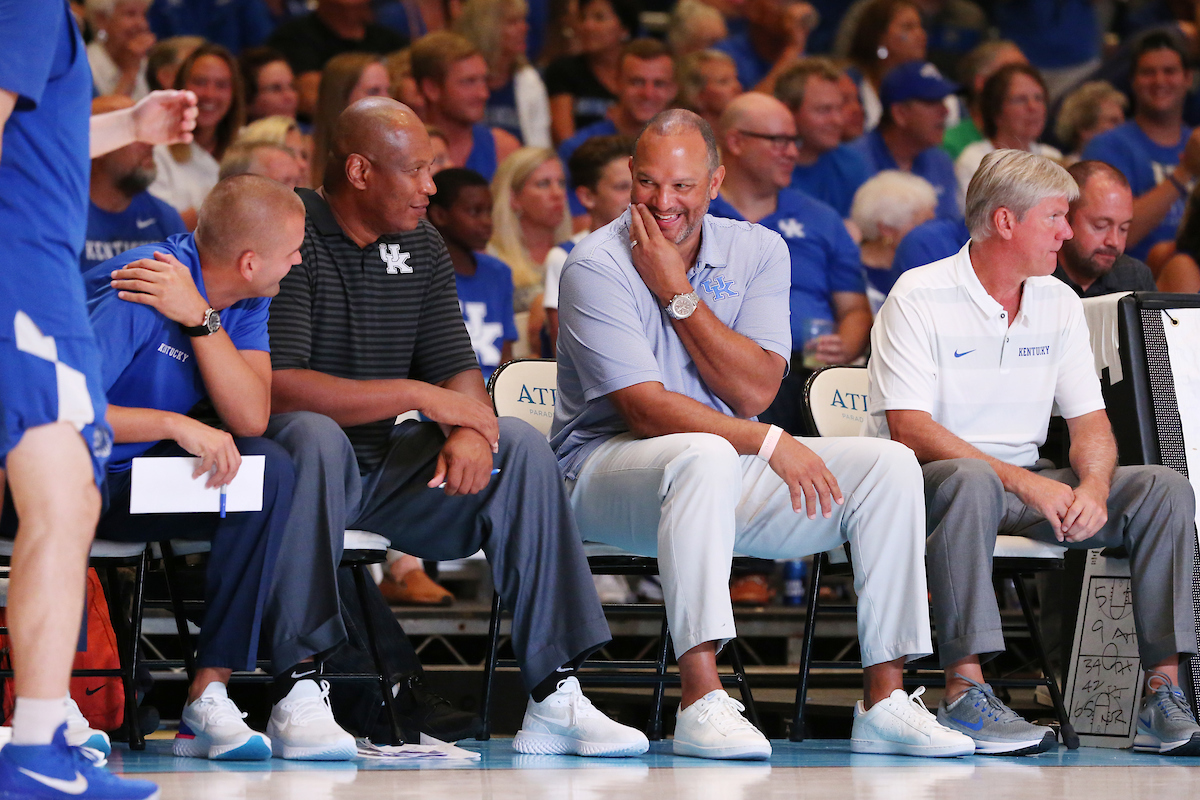 Joel Justus. Kenny Payne. Tony Barbee. John Robic.

The University of Kentucky men's basketball team beat Serbia's Mega Bemax 100-64 at the Atlantis Imperial Arena in Paradise Island, Bahamas, on Saturday, August11, 2018.

Photo by Chet White | UK Athletics