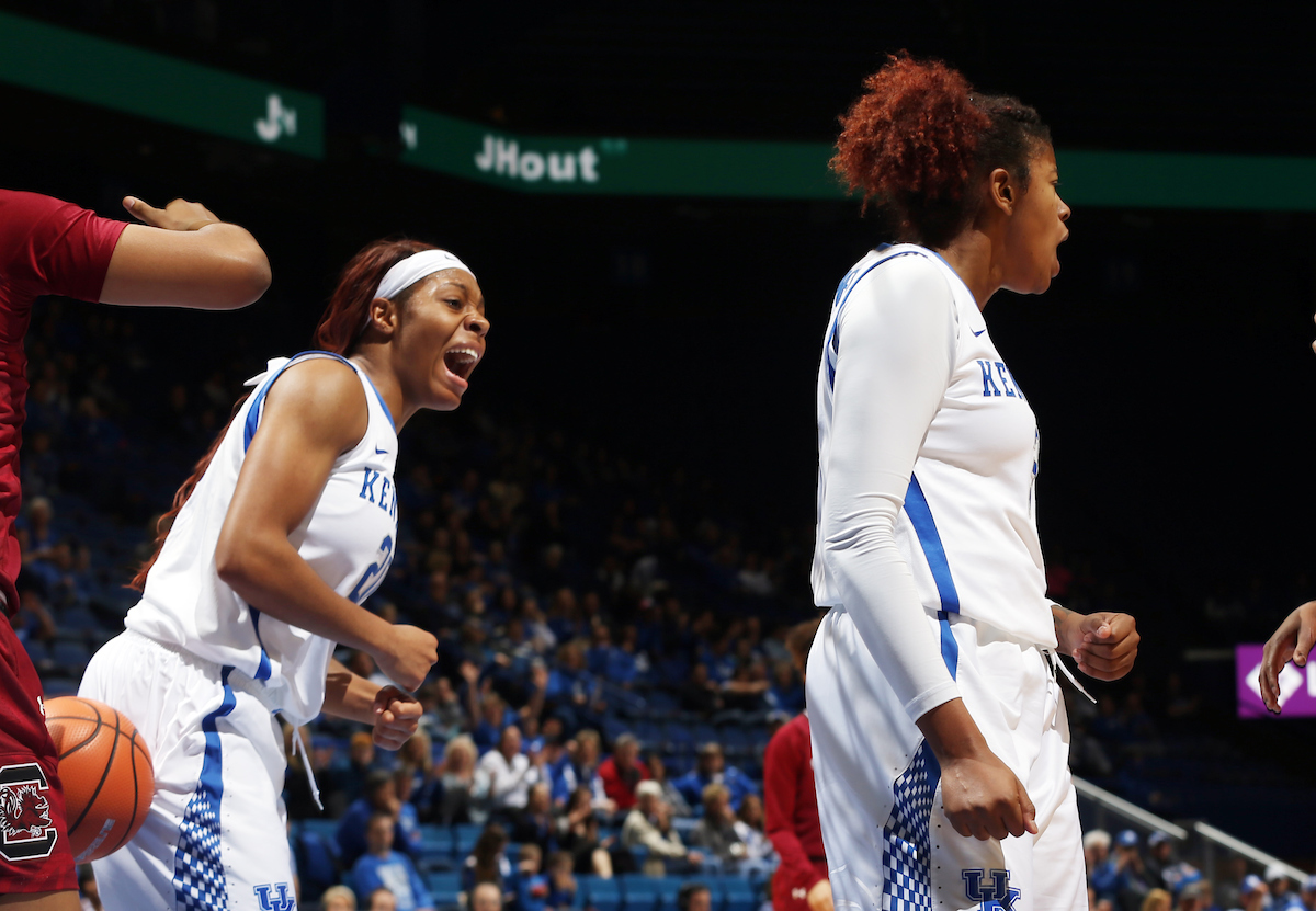 Dorie Harrison, Keke McKinney

The University of Kentucky women's basketball team falls to South Carolina on Sunday, January 21, 2018 at Rupp Arena. 

Photo by Britney Howard | UK Athletics