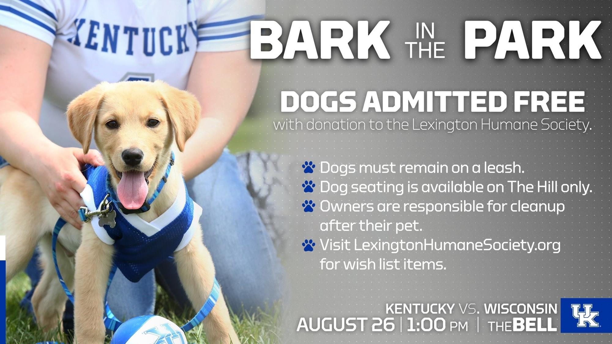 Kentucky Hosts Wisconsin for Bark in the Park