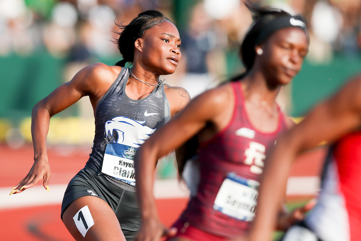 Kayelle Clarke.

Day two of the NCAA Track and Field Outdoor National Championships. Eugene, Oregon. Thursday, June 7, 2018.

Photo by Elliott Hess | UK Athletics