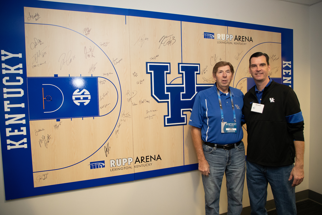 Larry Stamper and Jeff Ginnan

Men's Basketball Reunion Weekend.  Photo by Mark Mahan