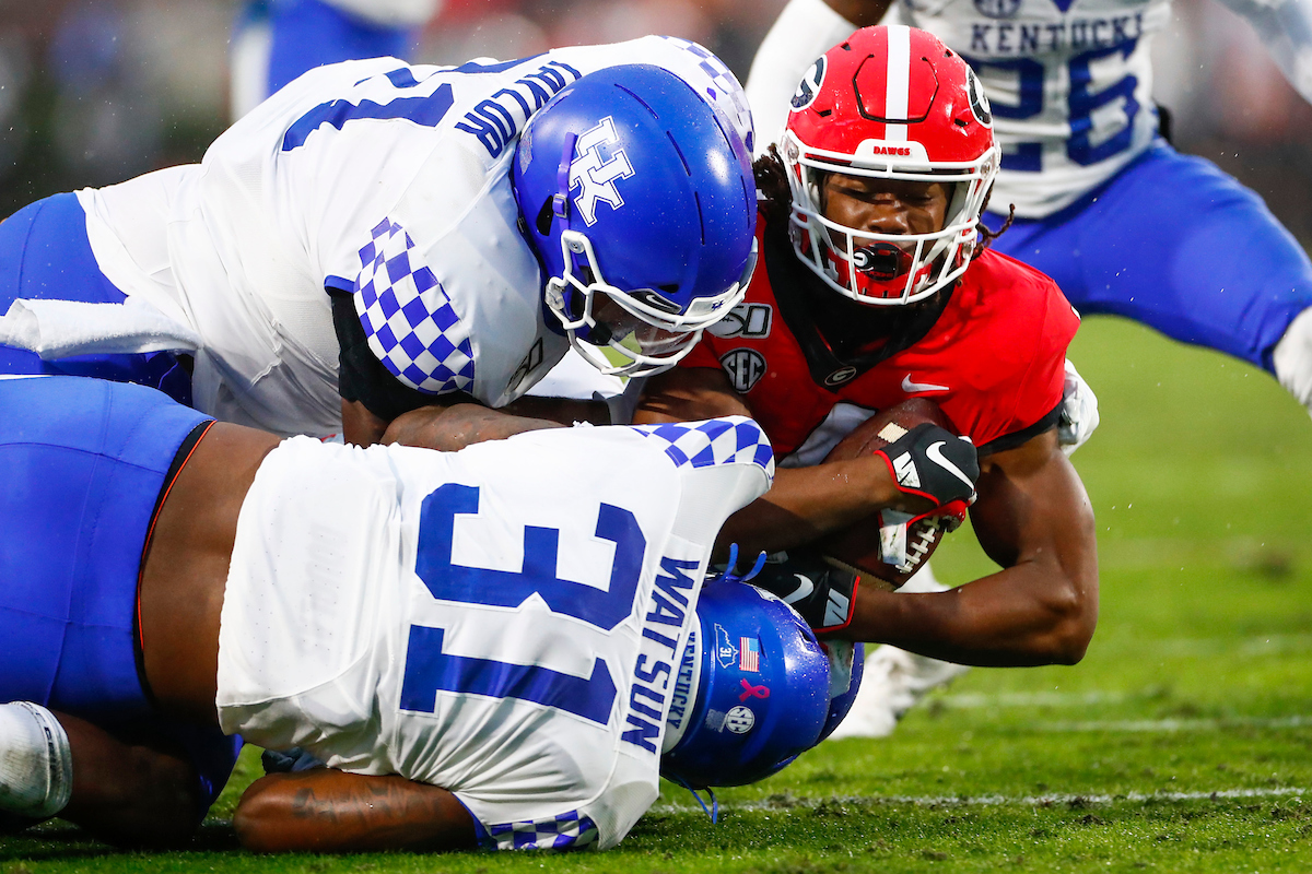 Jamar Boogie Watson. Calvin Taylor.

Kentucky falls to Georgia 21-0.

Photo by Chet White | UK Athletics
