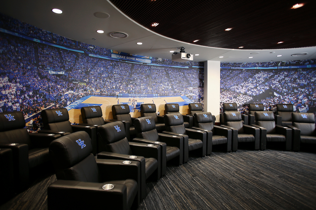 UK men's basketball locker room in the Joe Craft Center.

Photo by Chet White | UK Athletics