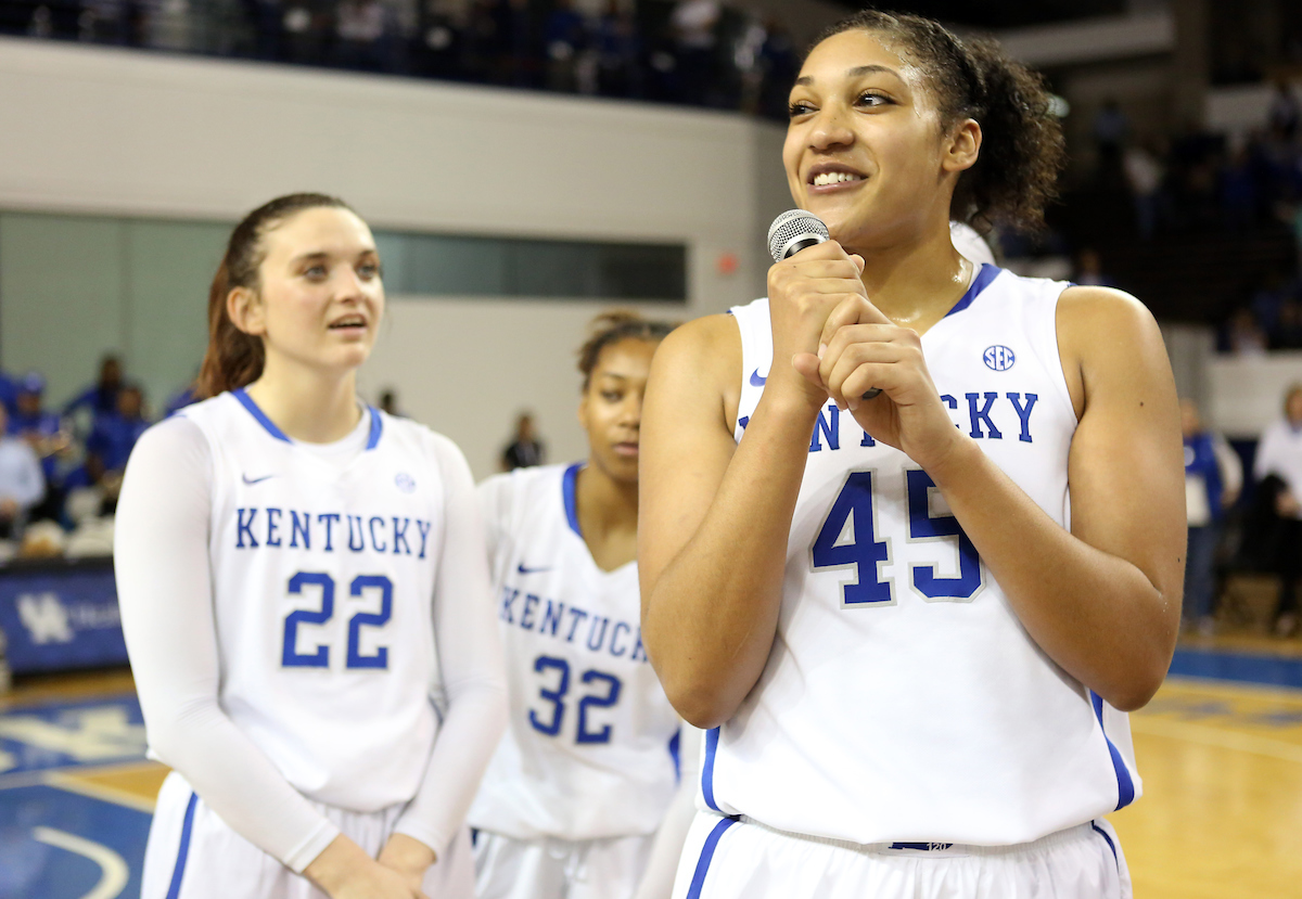 Alyssa Rice
The University of Kentucky women's basketball team falls to Mississippi State on Senior Day on Sunday, February 25, 2018 at the Memorial Coliseum.

Photo by Britney Howard | UK Athletics