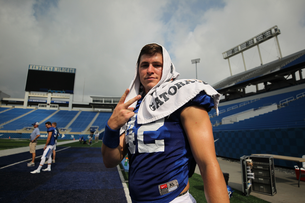 Tristan Yeomans.

The University of Kentucky football team holds a inter-squad scrimmage on Saturday, August 18th, 2018 at Kroger Field in Lexington, Ky.

Photo by Quinlan Ulysses Foster I UK Athletics