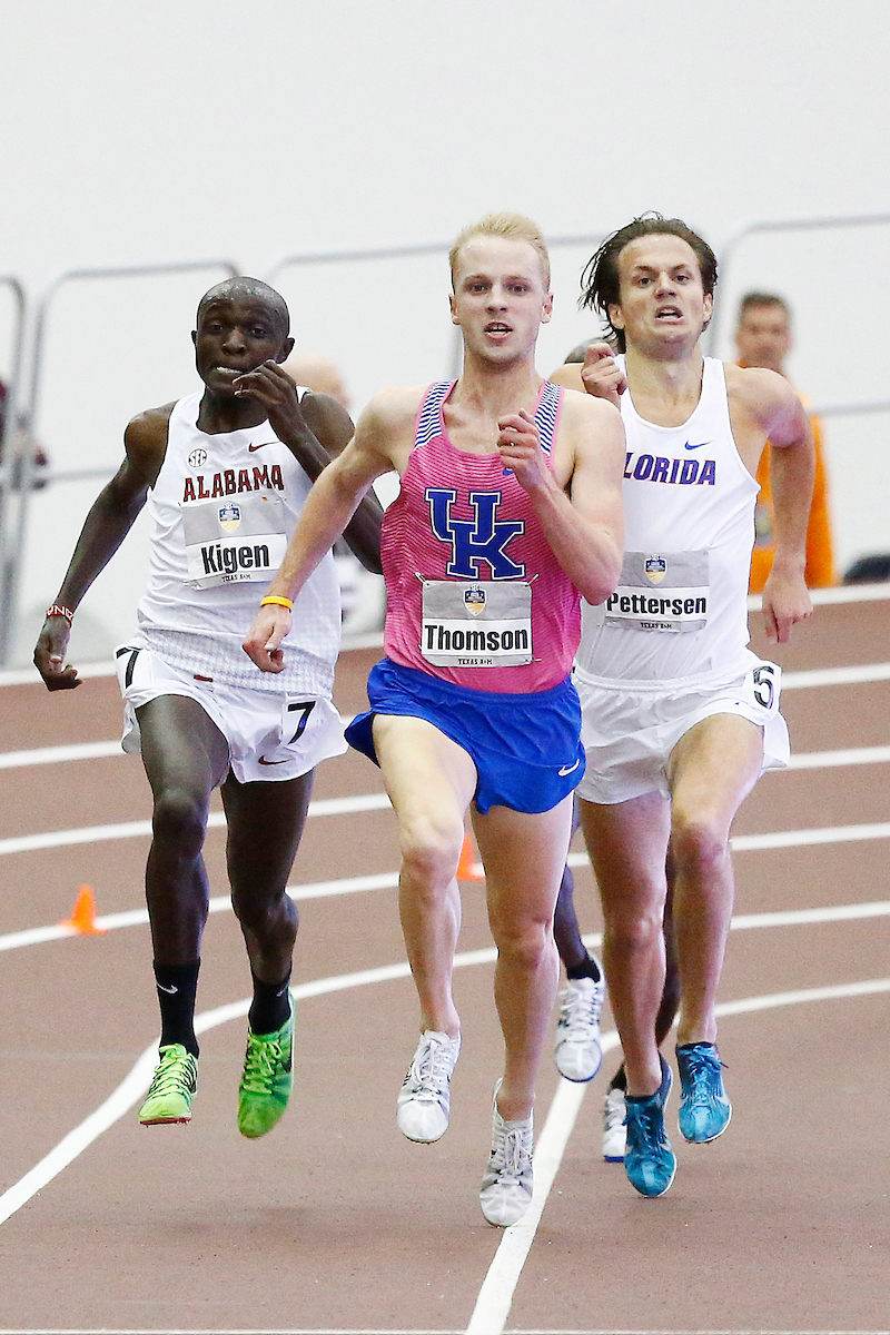 Jacob Thomson.

The University of Kentucky track and field team competes in day two of the 2018 SEC Indoor Track and Field Championships at the Gilliam Indoor Track Stadium in College Station, TX., on Sunday, February 25, 2018.

Photo by Chet White | UK Athletics