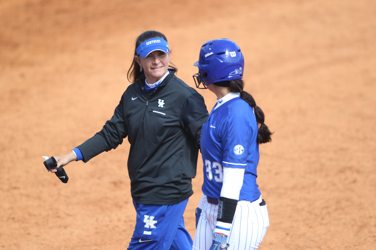 Coach Rachel Lawson.

The University of Kentucky softball team beat Indiana on Wednesday, March 14th, 2018, at John Cropp Stadium in Lexington, Ky.

Photo by Quinn Foster I UK Athletics