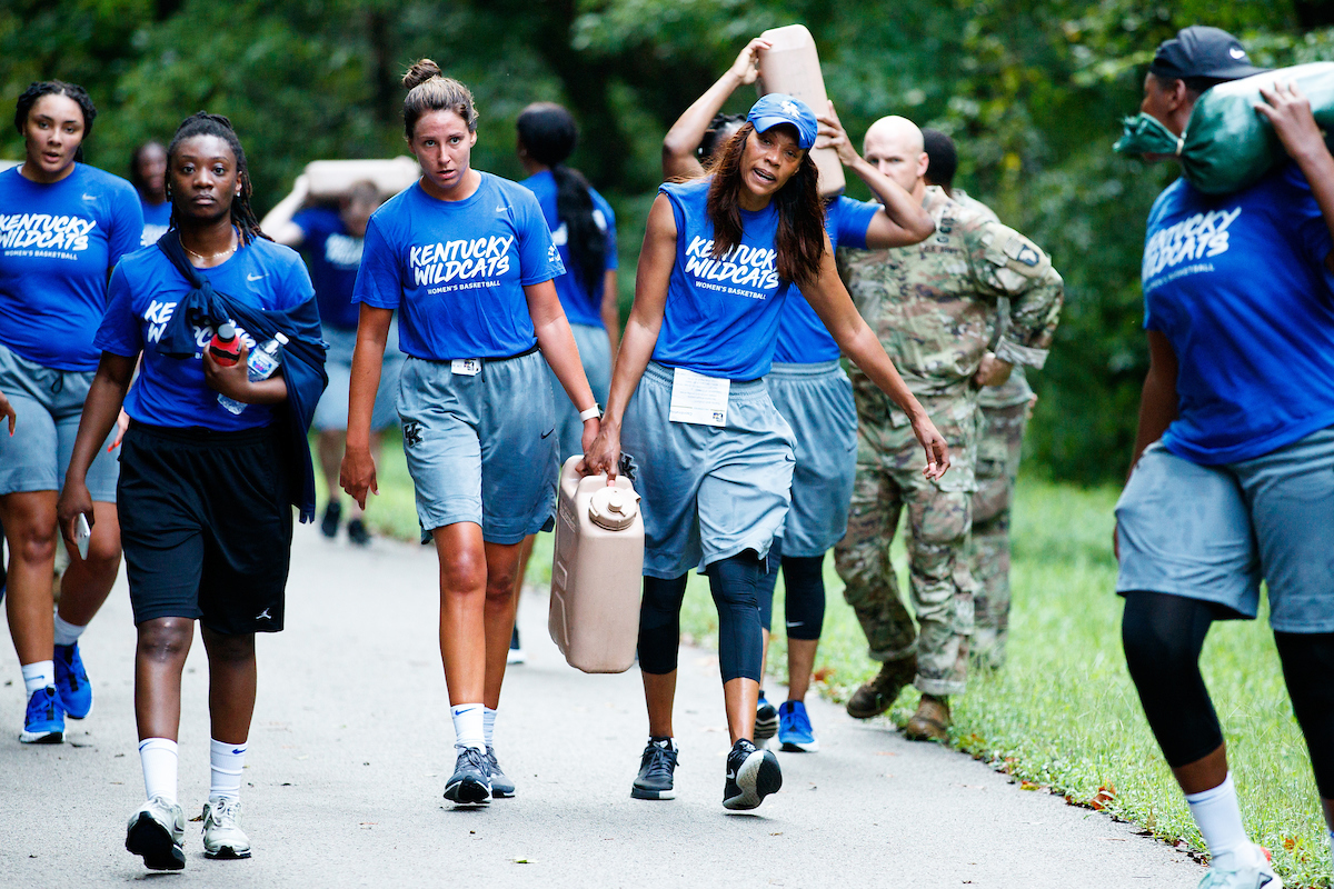 Blair Green. Kyra Elzy.

Kentucky Women’s Basketball team bonding trip to Fort Campbell.

Photo by Eddie Justice | UK Athletics
