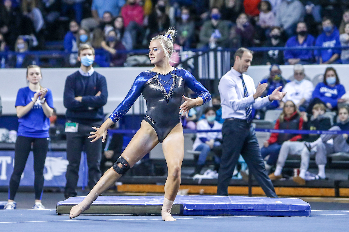 Bailey Bunn.

Kentucky defeats Mizzou 197.450-196.875.

Photo by Sarah Caputi | UK Athletics