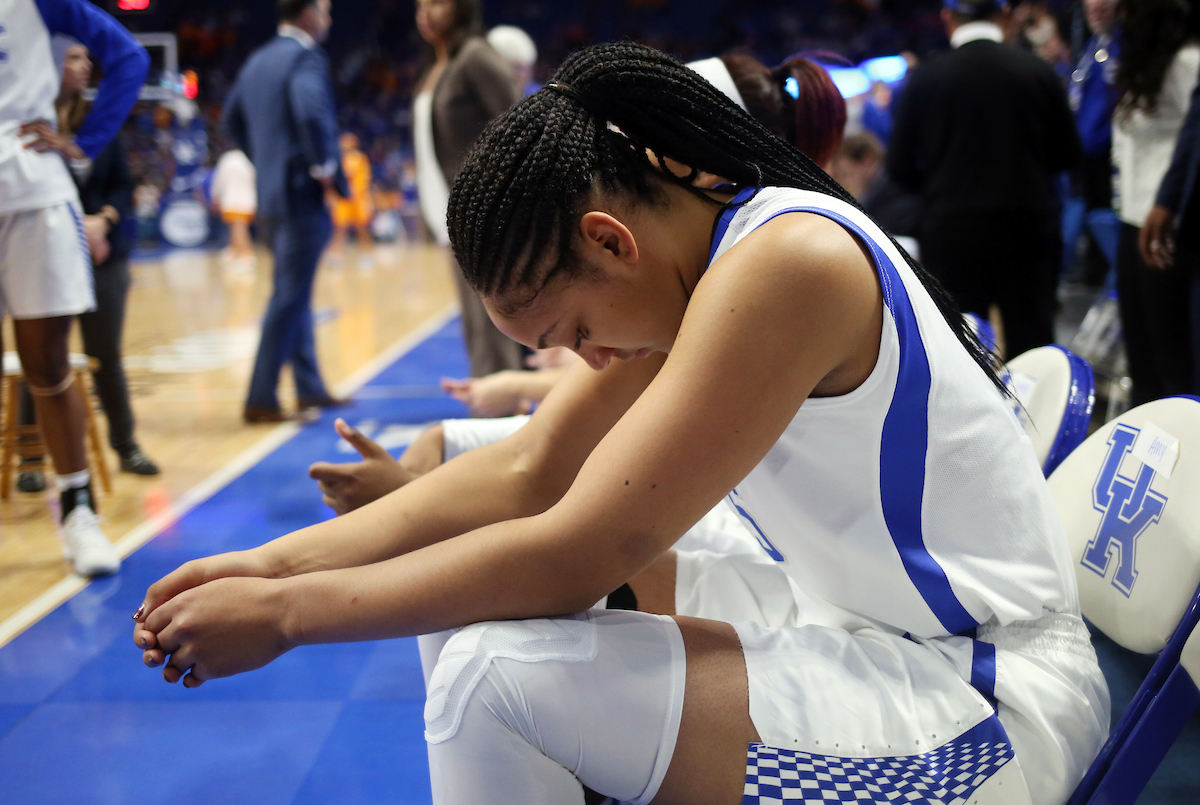 Alyssa Rice

The University of Kentucky women's basketball team falls to Tennessee on Sunday, December 31, 2017 at Rupp Arena. 

Photo by Britney Howard | UK Athletics