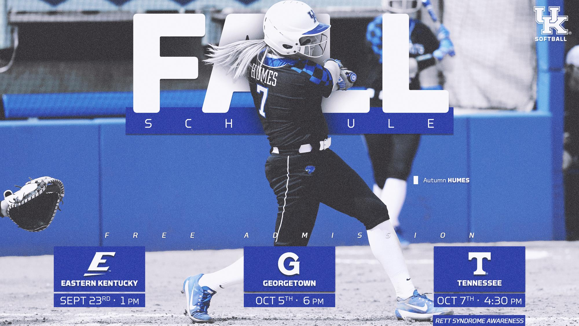 Kentucky Softball Announces 2018 Fall Schedule