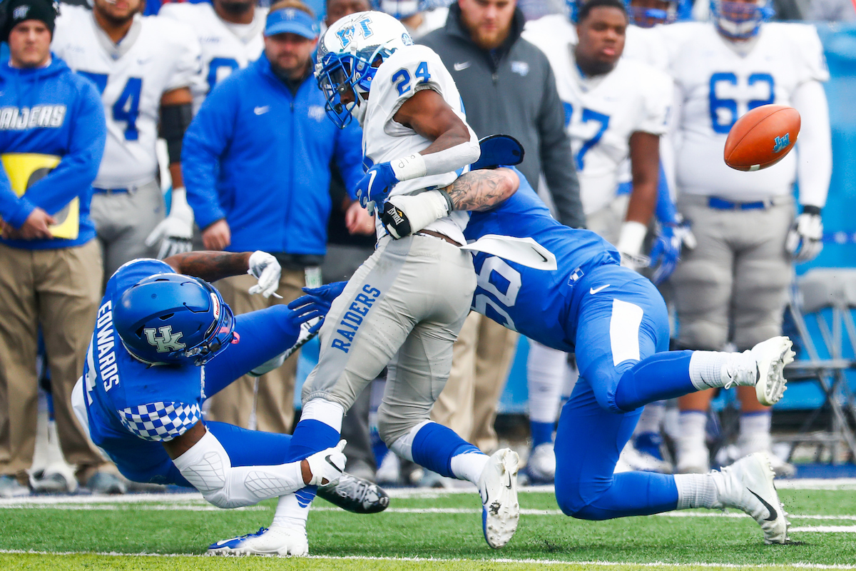 Kash Daniel. Mike Edwards.

UK football beats MTSU 34-23 on Senior Day at Kroger Field.

Photo by Chet White | UK Athletics