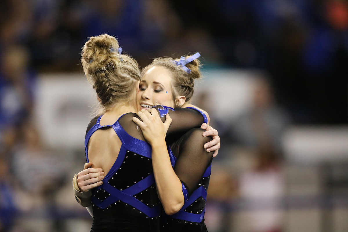 CORI RECHENMACHER.

The University of Kentucky gymnastics team defeats Missouri on Friday, February 23, 2018 at Memorial Coliseum in Lexington, Ky.

Photo by Elliott Hess | UK Athletics