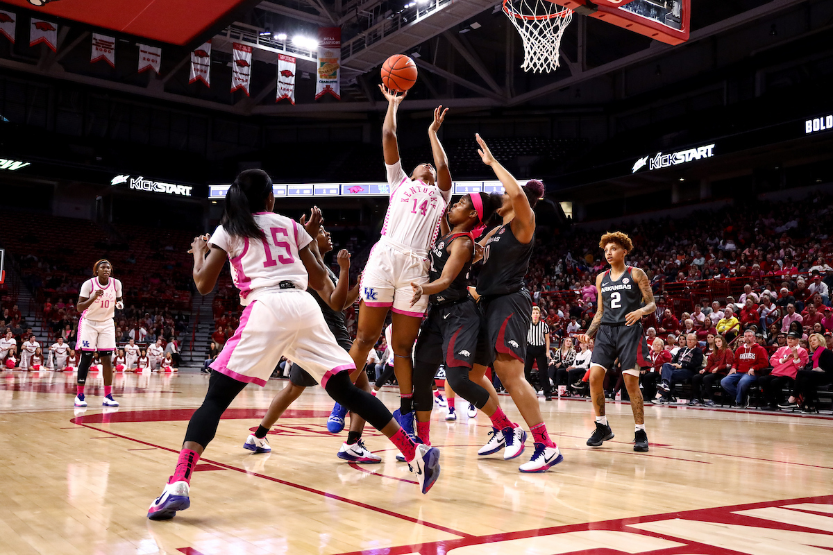 Tatyana Wyatt. 

Kentucky falls to Arkansas 103-85.

Photo by Eddie Justice | UK Athletics