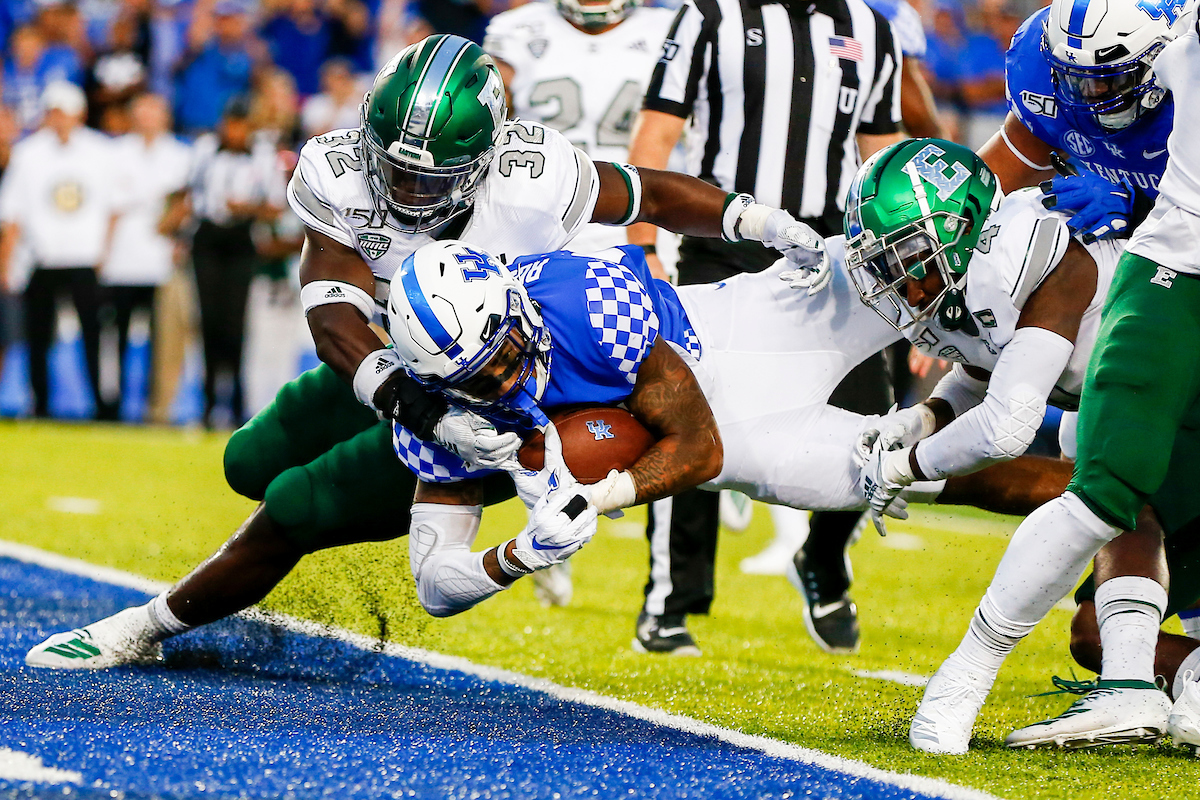 A.J. Rose.

UK beat EMU 38-17.

Photo by Chet White | UK Athletics
