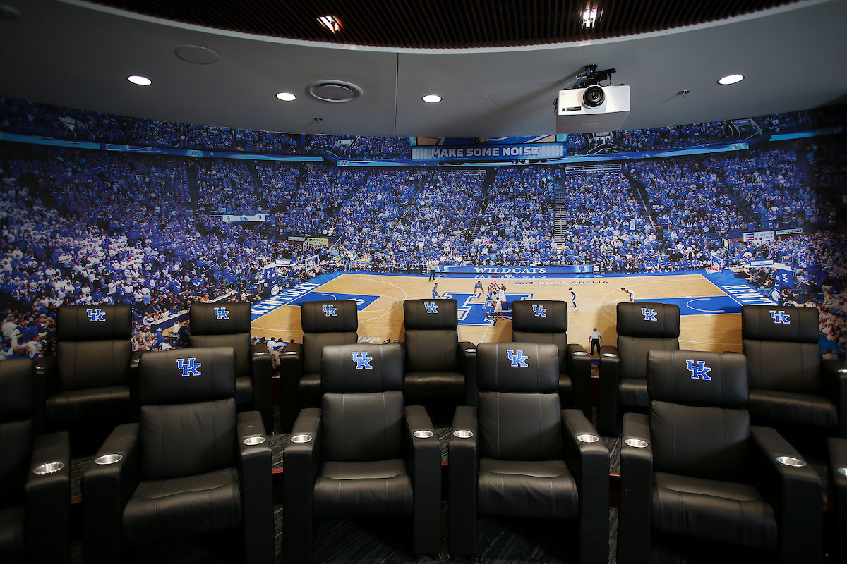 UK men's basketball locker room in the Joe Craft Center.

Photo by Chet White | UK Athletics