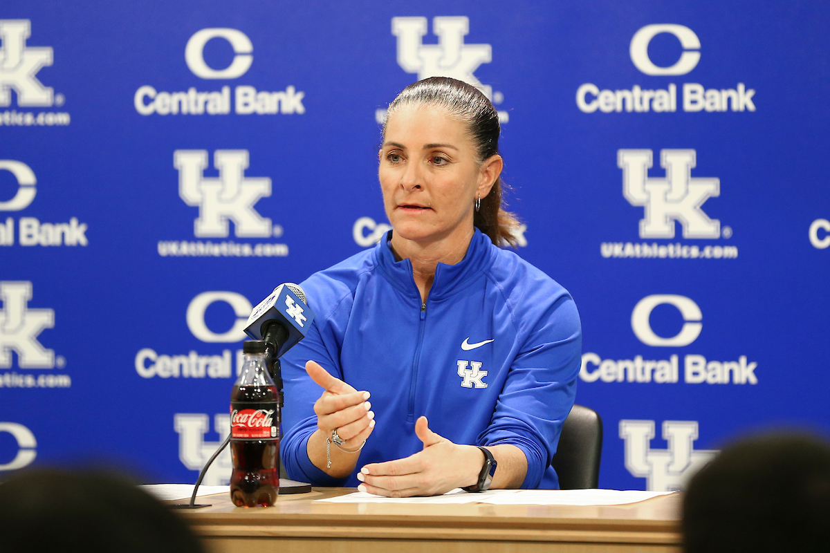 Head Coach Rachel Lawson.UK Softball Baseball Media Day.Photo by Isaac Janssen | UK Athletics