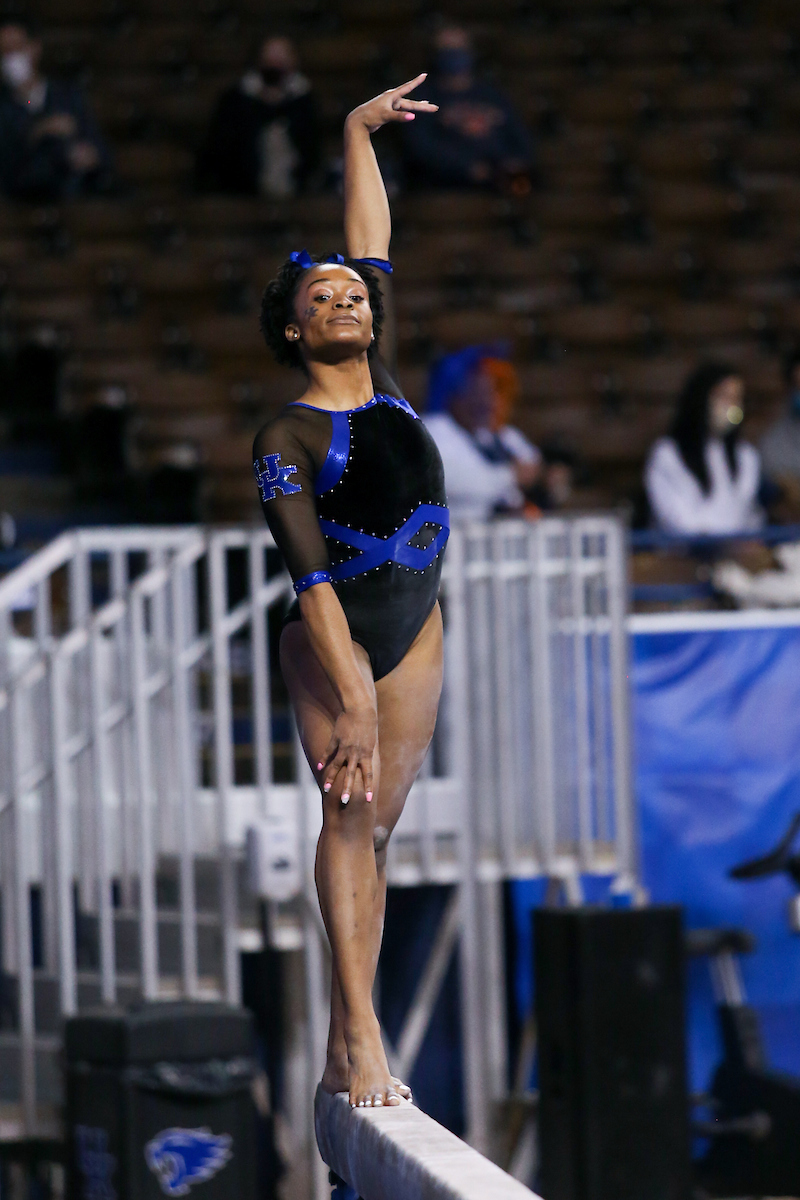 Arianna Patterson.

Kentucky beats Auburn 196.225 - 194.550.

Photo by Hannah Phillips | UK Athletics