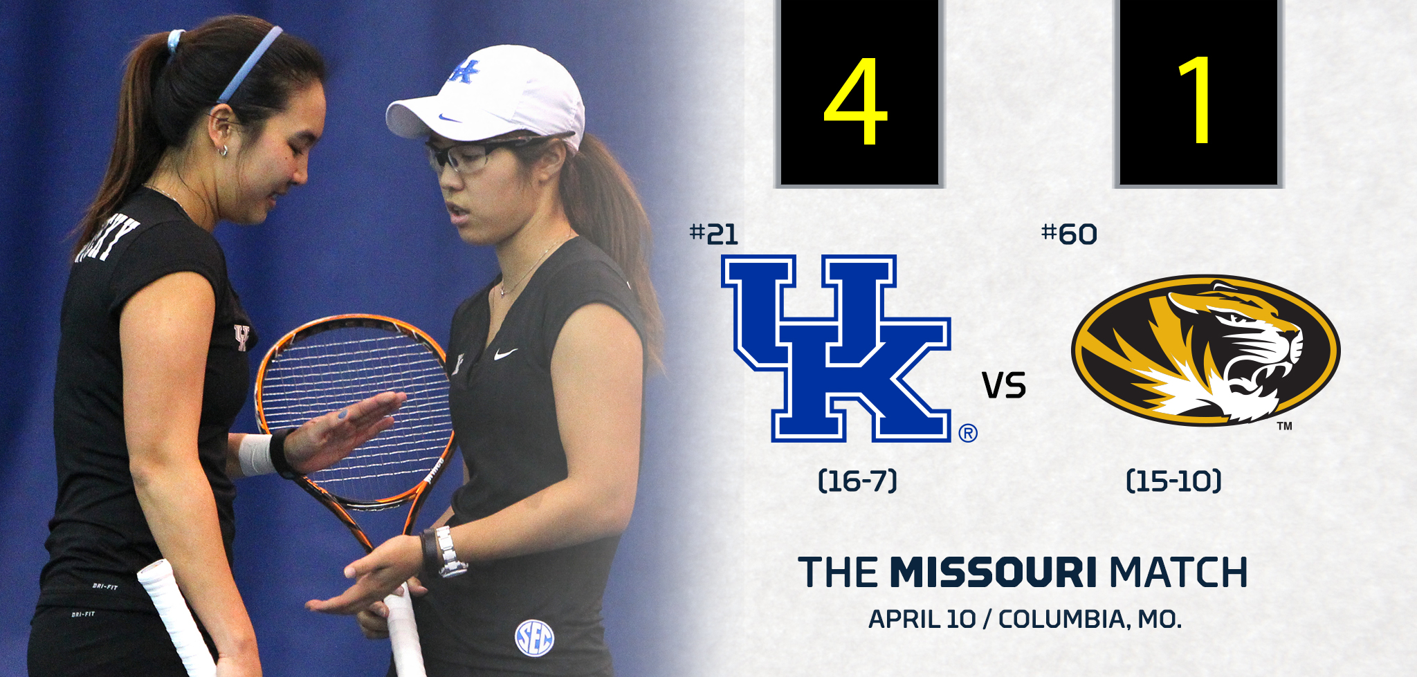 Kentucky Picks Up Second Win of the Weekend With 4-1 Clinch of Missouri