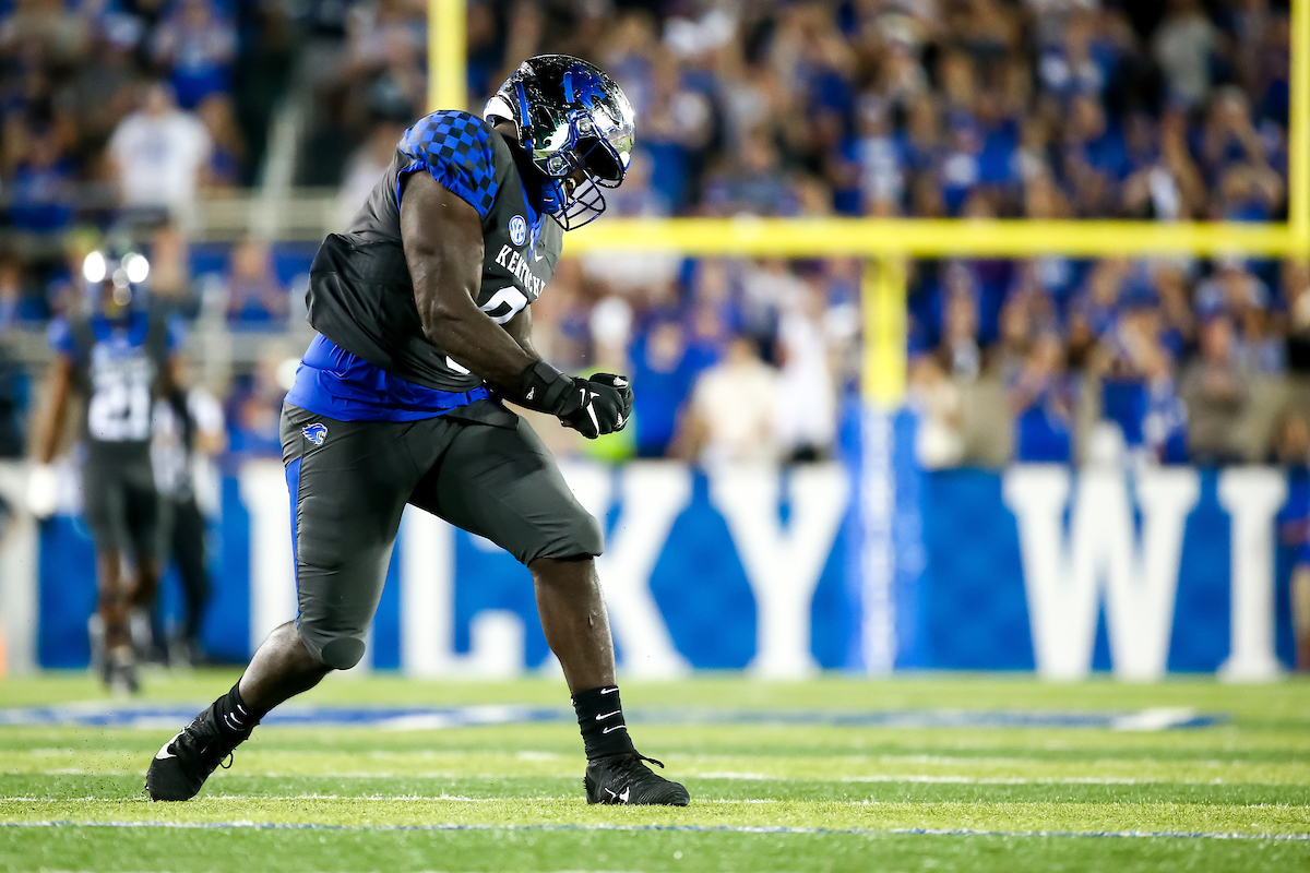 Octavious Oxendine. 

UK beat LSU 42-21.

Photo by Eddie Justice | UK Athletics