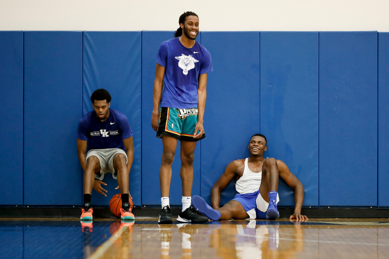 Keion Brooks Jr. Isaiah Jackson. Oscar Tshiebwe.

Menâ??s basketball practice.

Photo by Chet White | UK Athletics